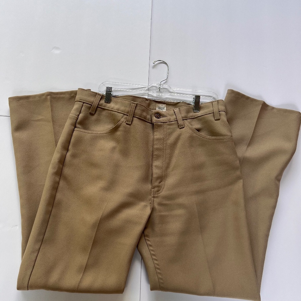 Vintage Levis Pants Mens 38 Tan Dacron Polyester Regular